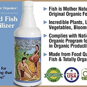 Fish Fertilizer - Omri Listed Hydrolyzed Fish Fertilizer for Plants (1 Quart) - Liquid Organic Fertilizer for Vegetables, Fruit, Lawns, Blooms & Plants