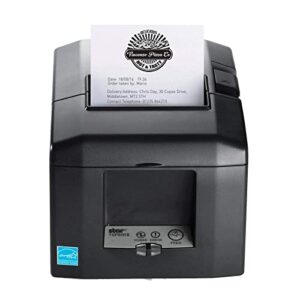 star micronics tsp654iie3 ethernet (lan) thermal receipt printer with auto-cutter and external power supply - gray - 39449772