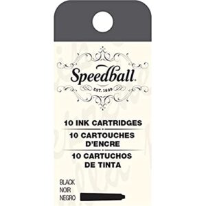 speedball 002905 fountain pen ink cartridges set - cartridges for speedball fountain pens -10 black cartridges