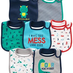 Simple Joys by Carter's Unisex Babies' Teething Bibs, Pack of 7, Blue, One Size