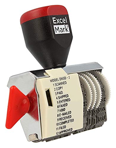 ExcelMark 12 Phrase Dater Rubber Stamp