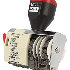 ExcelMark 12 Phrase Dater Rubber Stamp