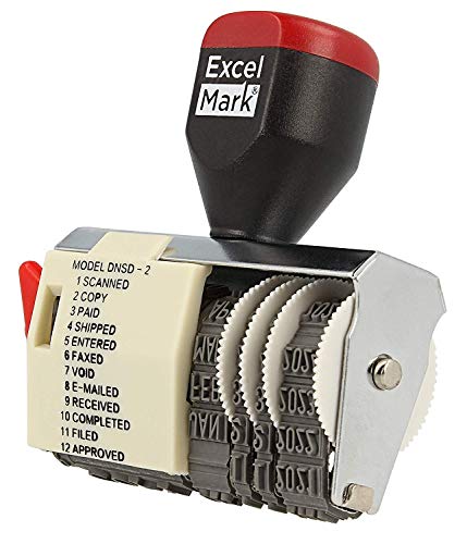 ExcelMark 12 Phrase Dater Rubber Stamp