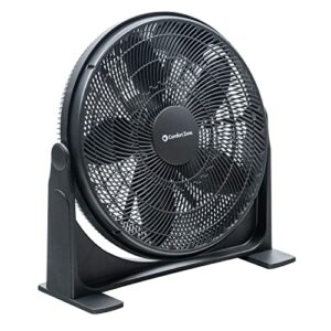 comfort zone cz700t 20" 3-speed high velocity fan with adjustable tilt and sturdy base, black