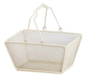 abite fi-501-iv storage box, mesh, handle basket, s, ivory