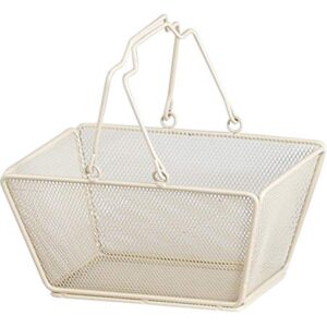 Abite FI-501-IV Storage Box, Mesh, Handle Basket, S, Ivory