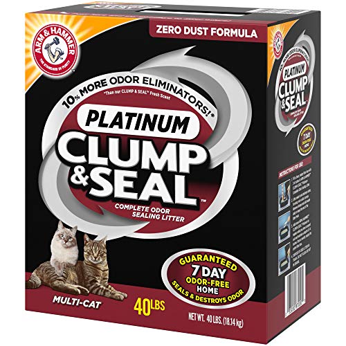 ARM & HAMMER Clump & Seal Platinum Cat Litter, Multi-Cat, 40 lb