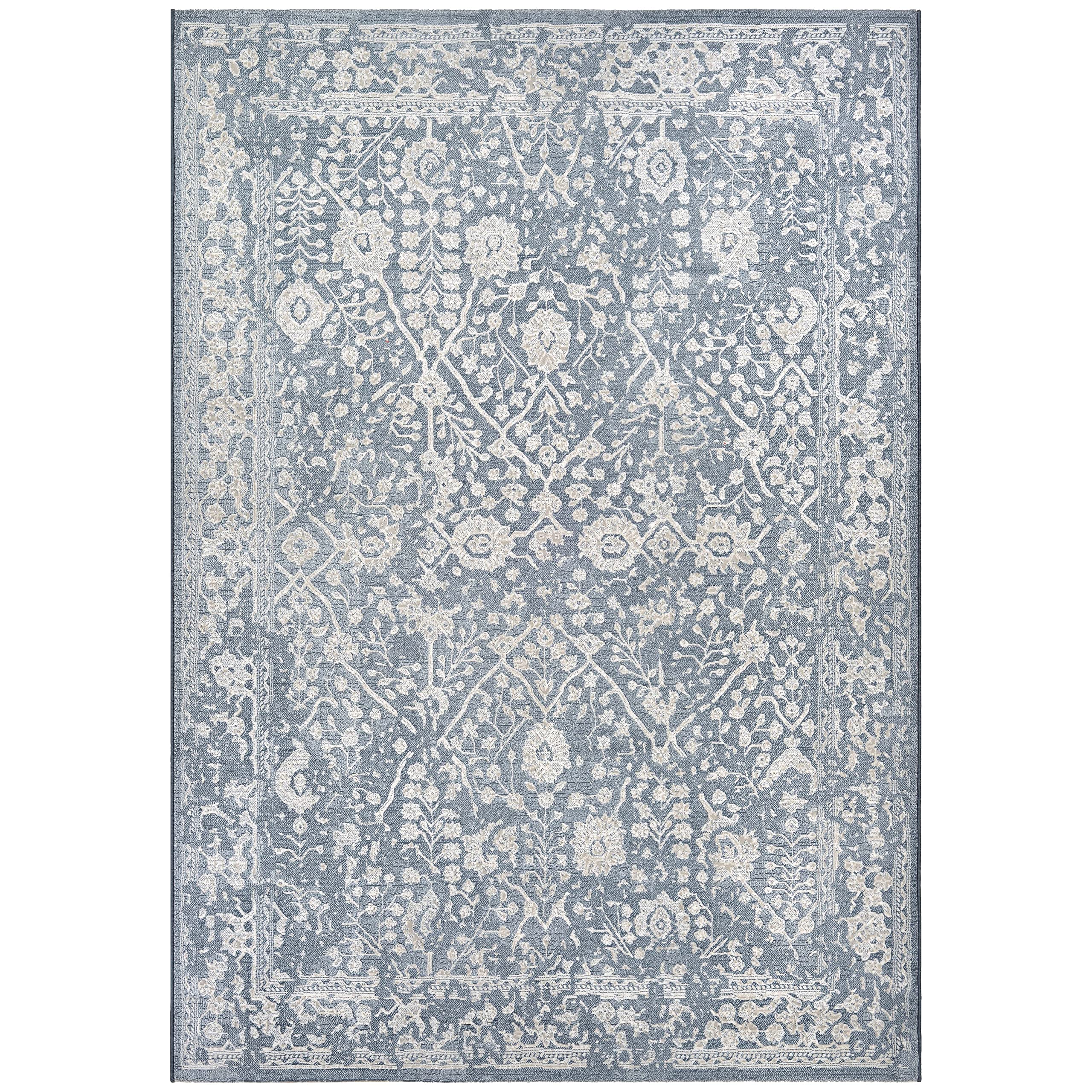 Couristan Marina Lillian Area Rug Slate Blue/Oyster, 5'3" x 7'6"