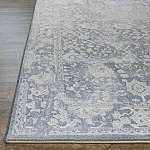 Couristan Marina Lillian Area Rug Slate Blue/Oyster, 5'3" x 7'6"