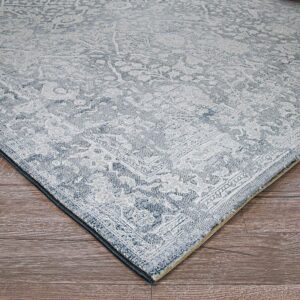 Couristan Marina Lillian Area Rug Slate Blue/Oyster, 5'3" x 7'6"