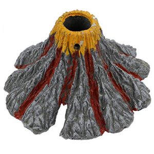 Uniclife Aquarium Volcano Ornament Kit with Air Stone Bubbler Fish Tank Decorations