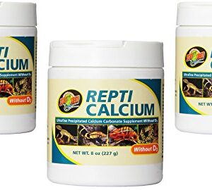 Zoo Med Reptile Calcium Without Vitamin D3 (8-Ounce / 3 Pack)