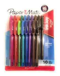 paper mate inkjoy 100st ballpoint pen - 1mm - 18ct - multicolor