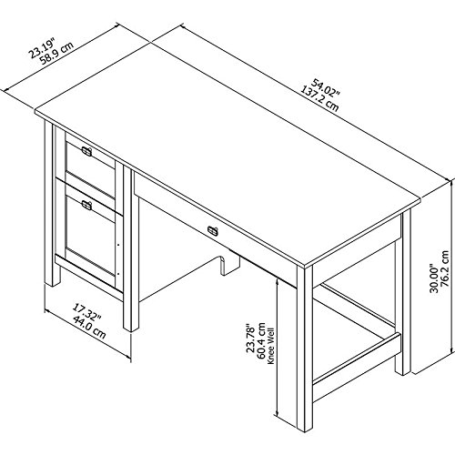 Bush Furniture Broadview Computer Desk with Drawers in Pure White