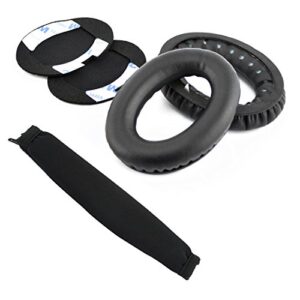 geekria earpad + headband compatible with bose around-ear ae2, ae2i, ae2w headphone replacement ear pad + headband cover/ear cushion + headband protector earpads repair parts (black)