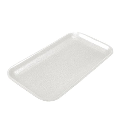 CKF 17SW, 17S White Foam Meat Trays, Disposable Standard Supermarket Meat Poultry Frozen Food Trays, 500-Piece Bundle