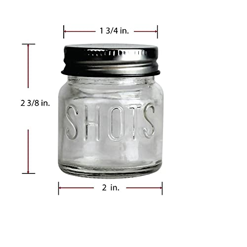 Mason Jar 2 Ounce Shot Glasses Set of 24 With Leak-Proof Lids - Great For Shots, Drinks, Favors, Candles And Crafts