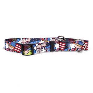 yellow dog design american dream martingale dog collar 1" wide and fits neck 14 to 20", medium