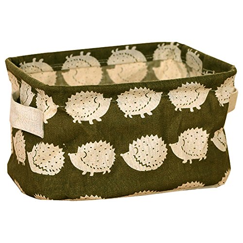 LEFV™ Foldable Storage Basket Small Multi-Function Linen Sorter Bag Case Open Bin for Toys Tidy Clothes Socks Underwear Bra Lingerie Makeup (Hedgehog)