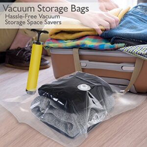 Serene Life Premium Jumbo Vacuum Storage Bags with Hand Vacuum Pump | Easy to Use, Reusable, Zippered Plastic Space Saver Bags for Storage, Travel & Closet Organization