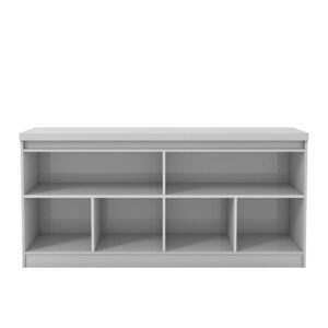Manhattan Comfort Viennese Collection Mirrored Buffet Cabinet/Dining Console with Compartment Shelves, 62.99" Inches, White Gloss
