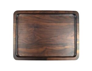 samyo black walnut solid wood rectangular tableware serving tray handcrafted decorative trays food tray serving platters with gripper for coffee wine cocktail fruit meals (large size)