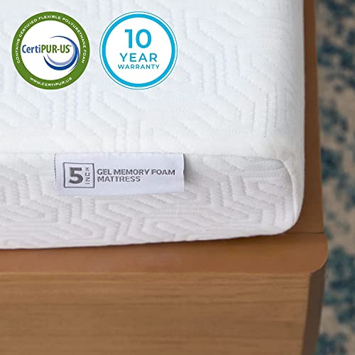 Linenspa 5 Inch Gel Memory Foam Mattress, Firm Mattress, Low Profile Bed Full 5 Inch Mattress