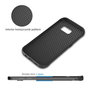 JETech Slim Fit Case for Samsung Galaxy S7 Edge 5.5-Inch, Thin Phone Cover with Shock-Absorption and Carbon Fiber Design (Black)