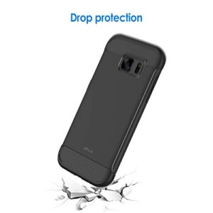 JETech Slim Fit Case for Samsung Galaxy S7 Edge 5.5-Inch, Thin Phone Cover with Shock-Absorption and Carbon Fiber Design (Black)