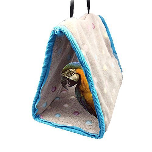 Keersi Winter Warm Bird Nest House Perch for Parrot Macaw African Grey Amazon Eclectus Parakeet Cockatiel Cockatoo Conure Lovebird Cage Bed Toy