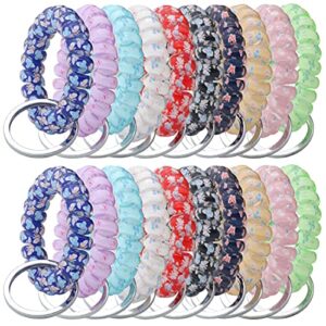 yaka 20pcs mix-colour plastic stretchable spring coil key chain-spiral coil wrist keychain for office, workshop, shopping mall, sauna and outdoor activities place (5)