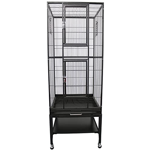 Madagascar Cage - 60" Tall Durable Spacious Metal Cage - for Sugar Gliders, Squirrels, Marmosets & Other Small Pets