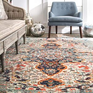 nuLOOM Sarita Distressed Persian Area Rug, 7' 10" x 11', Grey