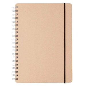 muji recycle paper double-ring dot grid notebook - a5, 70 sheets, with rubber strip