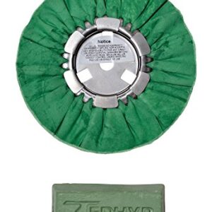 Zephyr Products AWG58-8WB Green 8" Hall Airway Buffing Wheel with 1 LB Green Bar Medium/Lite Cut, 1 Pack