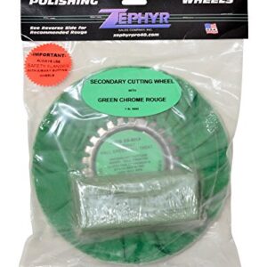 Zephyr Products AWG58-8WB Green 8" Hall Airway Buffing Wheel with 1 LB Green Bar Medium/Lite Cut, 1 Pack