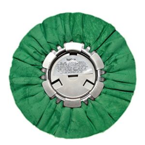 Zephyr Products AWG58-8WB Green 8" Hall Airway Buffing Wheel with 1 LB Green Bar Medium/Lite Cut, 1 Pack