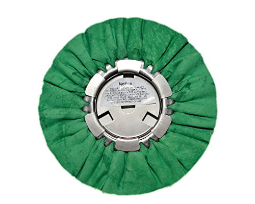 Zephyr Products AWG58-8WB Green 8" Hall Airway Buffing Wheel with 1 LB Green Bar Medium/Lite Cut, 1 Pack