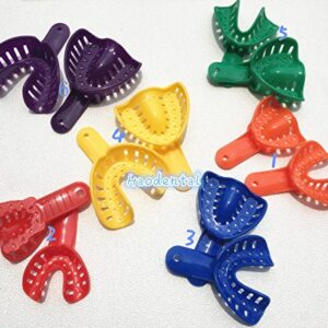 12pcs Dental Impression Tray Plastic New 6 Sizes Autoclavable for Adult/Children