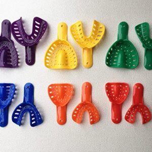 12pcs Dental Impression Tray Plastic New 6 Sizes Autoclavable for Adult/Children