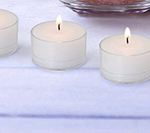 D'Light Online Clear Cupped Extended Burn 7 Hour Long Burn Unscented White Tealight Candles in Clear Plastic Cups - Set of 100