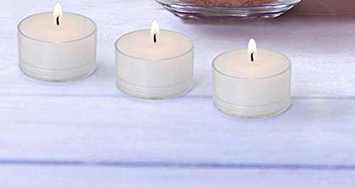 D'Light Online Clear Cupped Extended Burn 7 Hour Long Burn Unscented White Tealight Candles in Clear Plastic Cups - Set of 100