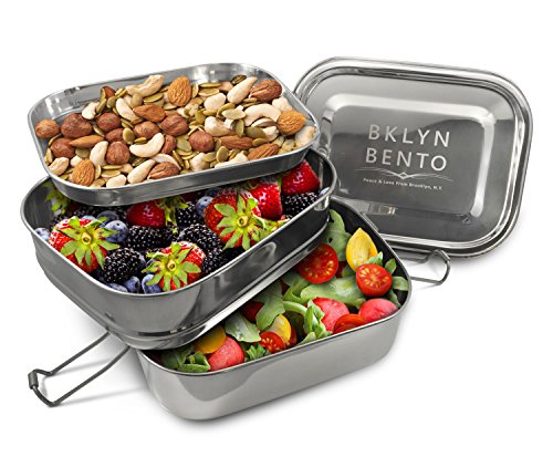 Stainless Steel Bento Box Lunch Box, A Large Metal 3 Compartment Tiffin Food Container Lunchbox For Boys Girls & Adults, Eco Friendly Meal Prep Food Container Storage For School or Work