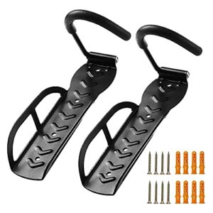 homee bike rack garage 2 pack bike wall mount vertical bike hooks storage system wall mount bike hanger for garage indoor shed-easy to install use-heavy duty holds up to 65 lb with screws