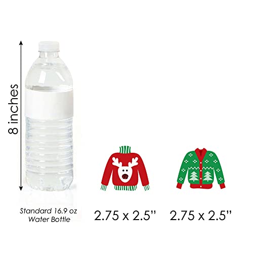 Big Dot of Happiness Ugly Sweater - DIY Shaped Holiday and Christmas Paper Cut-Outs - 24 Count