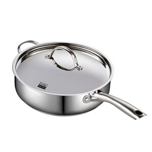 cooks standard classic stainless steel deep lid 5 quart/11-inch saute pan, 5 quart, silver