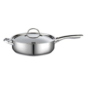 Cooks Standard Classic Stainless Steel Deep Lid 5 Quart/11-Inch Saute Pan, 5 Quart, Silver