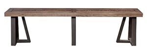 alpine furniture prairie bench, 75" w x 14" d x 18" h, reclaimed natural and black finish