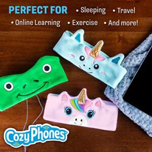 CozyPhones Kids Headphones Volume Limited with Thin Speakers & Super Soft Fleece Headband - Perfect Toddlers & Children's Earphones for Home, School & Travel - Fox