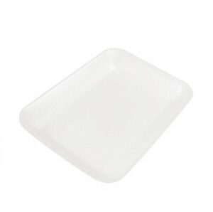 ckf 2w, 2 white foam meat trays, disposable standard supermarket meat poultry frozen food trays, 125-piece bundle